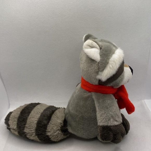 Kinder Ferrero Raccoon Christmas 8” Cuddly Soft Plush Stuffed Toy Red Scarf - Picture 5 of 9
